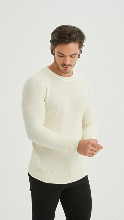 Grossiste Yves Enzo Paris - Pull texturé en coton piqué Grossiste Yves Enzo Paris - Pull texturé en coton piqué