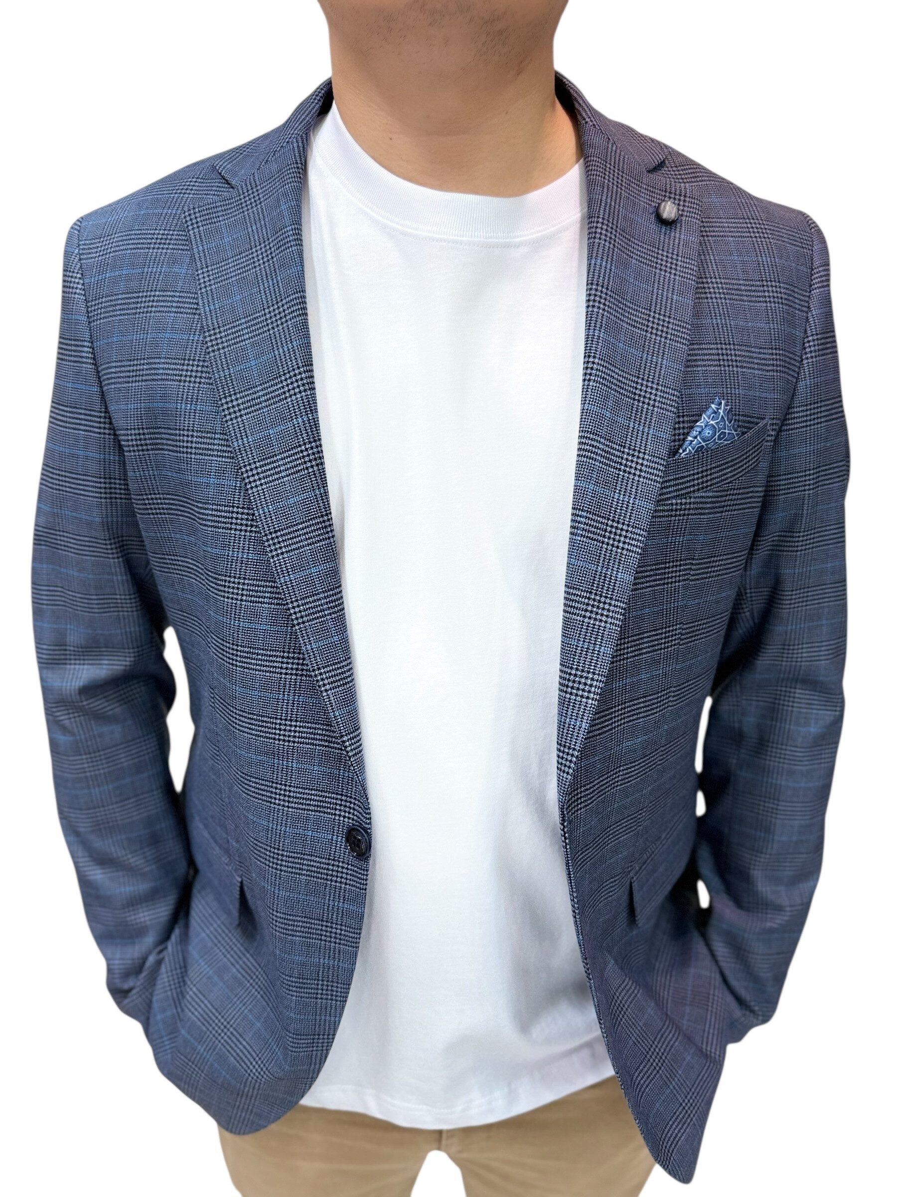 Wholesaler Yves Enzo - Men's checks blazer with elbow patches