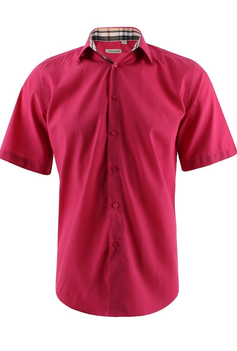 Grossiste Yves Enzo - Chemisette rose fuchsia coupe droite