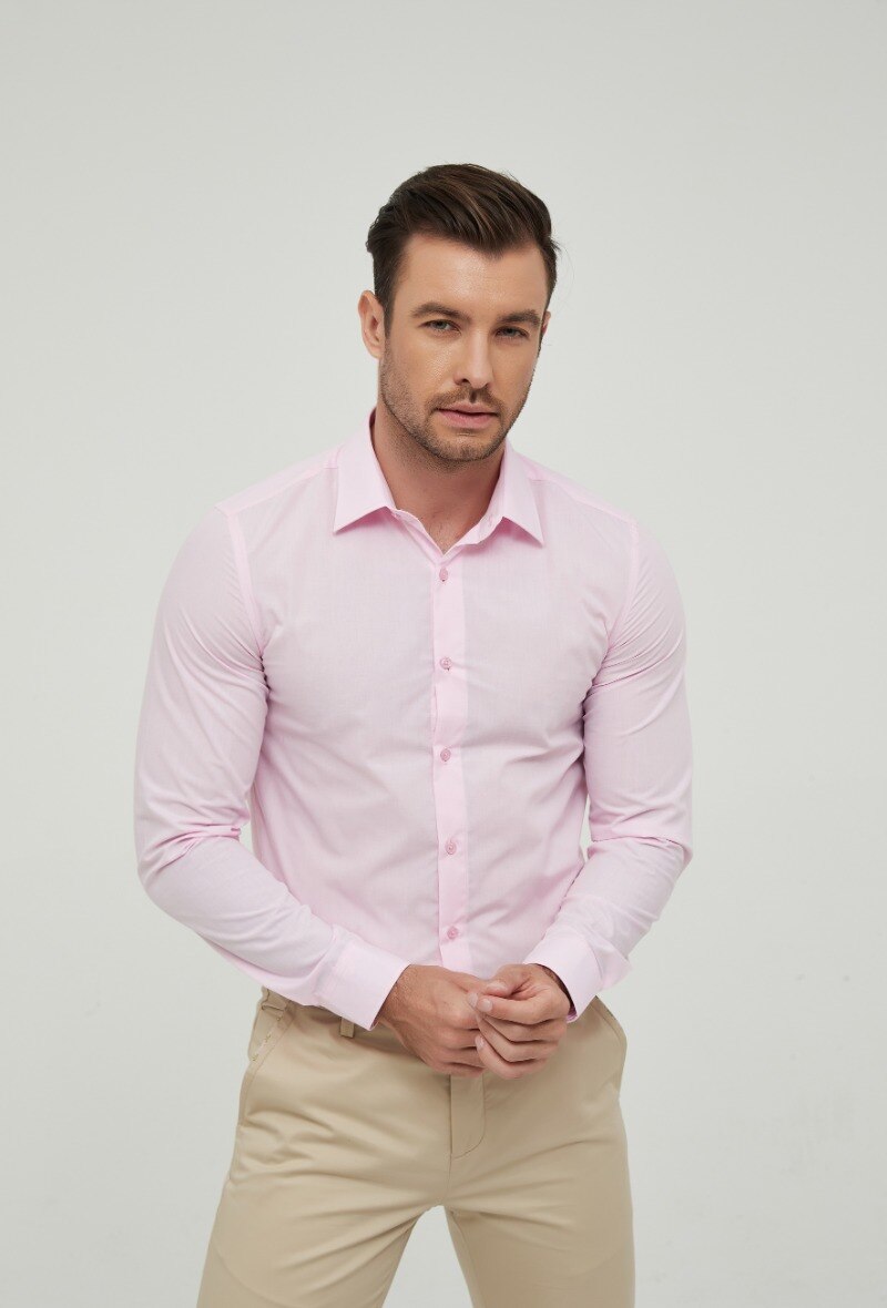 Wholesaler Yves Enzo - Pink shirt slim fit