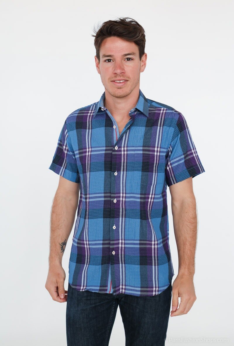 Wholesaler Yves Enzo - Checks sleeveless shirt comfort fit