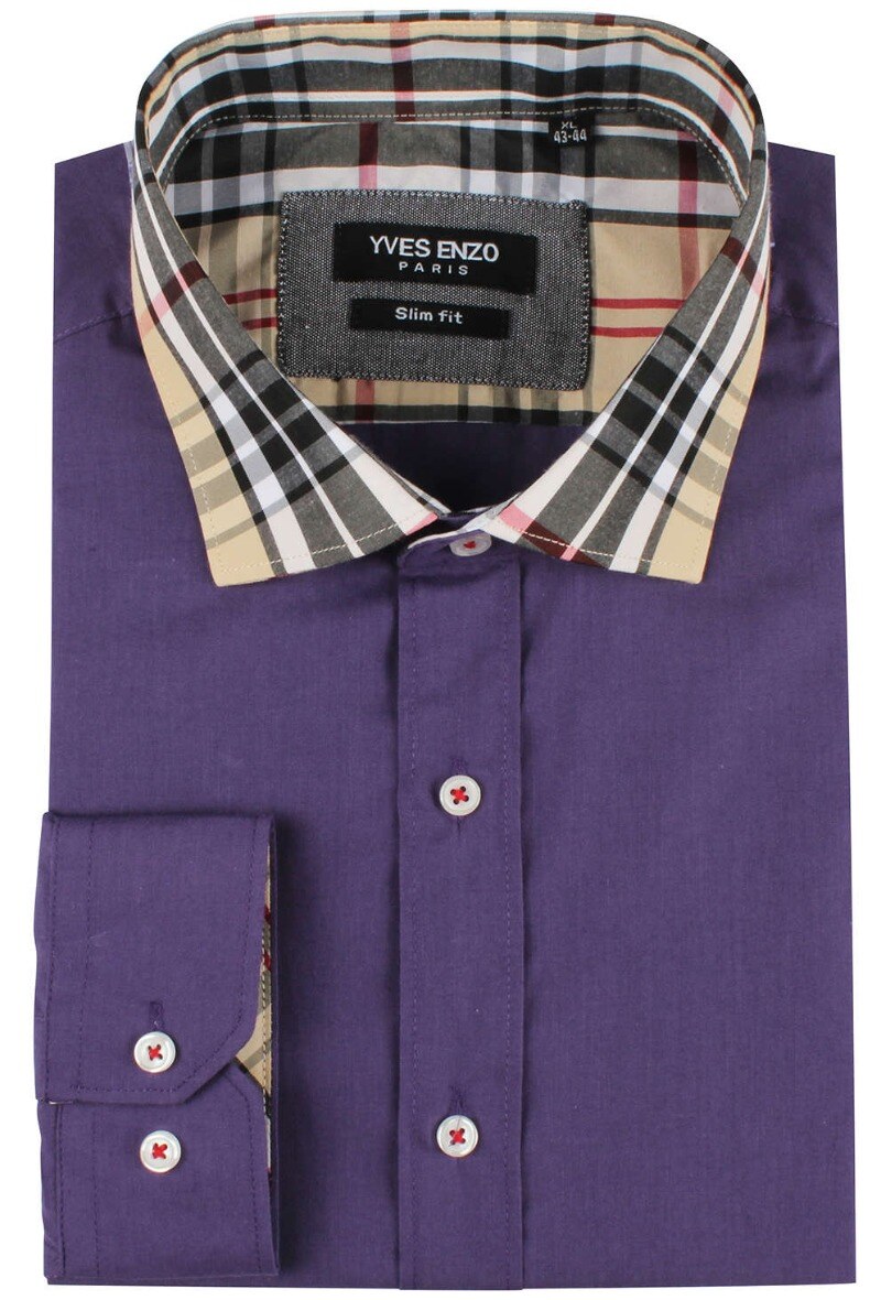 Wholesaler Yves Enzo Paris - Tartan check shirt slim fit