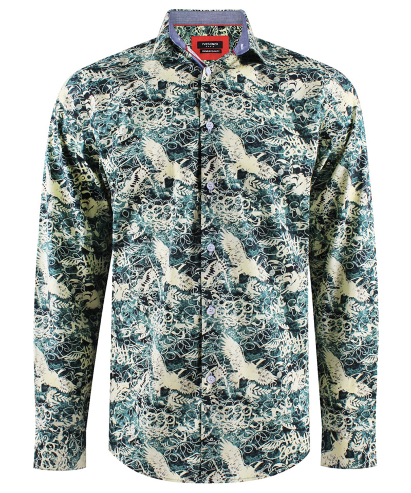 Grossiste Yves Enzo Paris - Chemise STRETCH motifs BIRDY en slim fit
