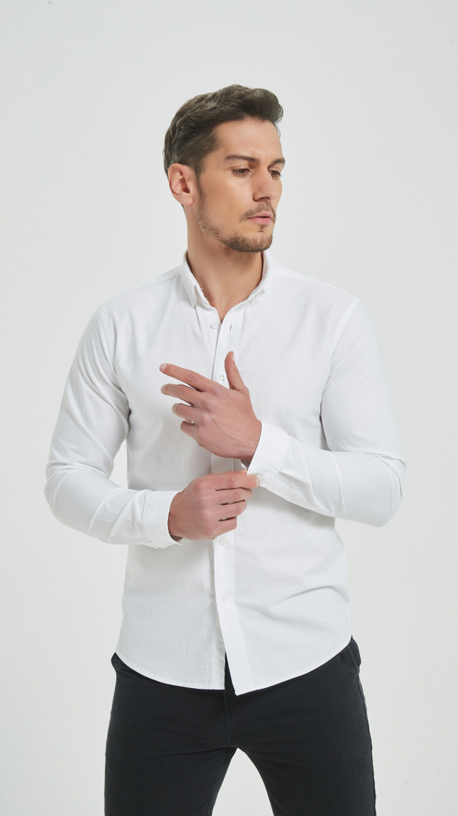 Wholesaler Yves Enzo Paris - White shirt in 100% cotton royal oxford