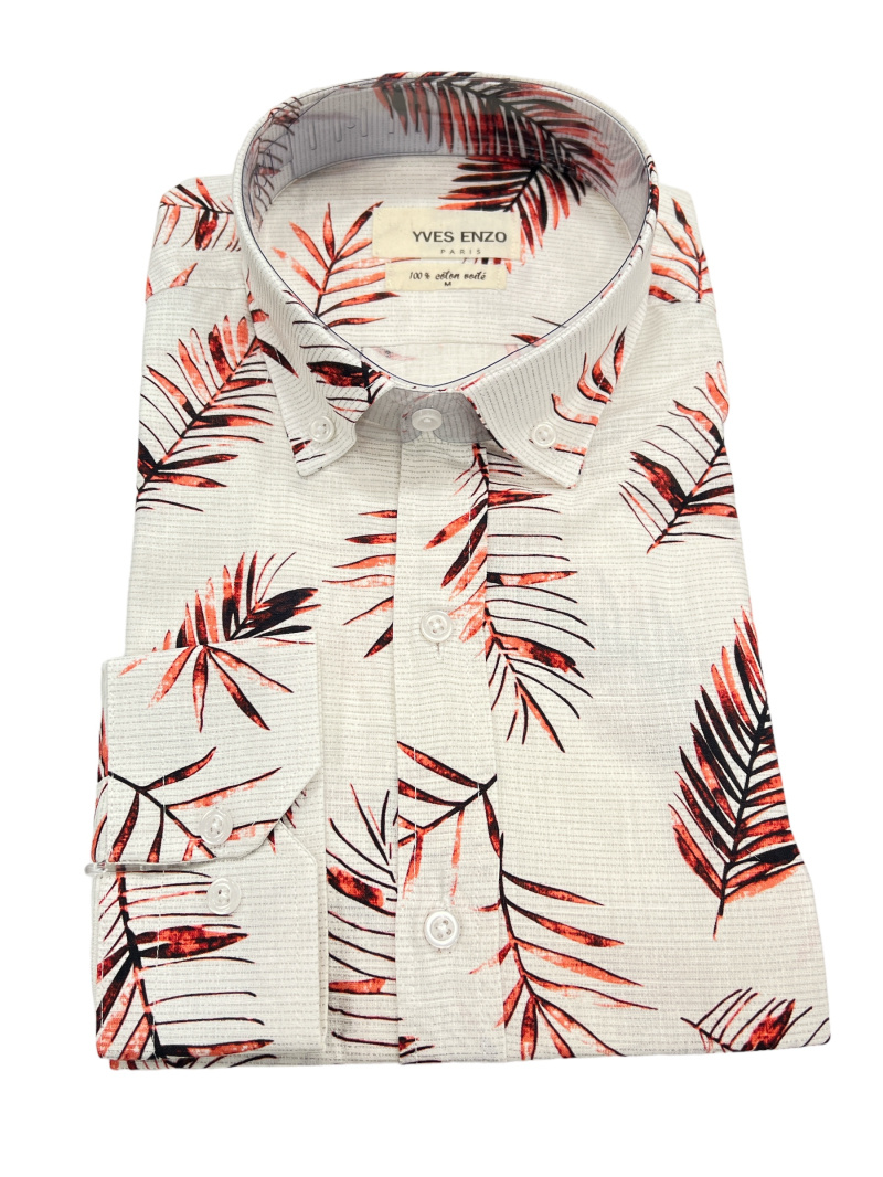 Grossiste Yves Enzo - Chemise à motifs en voile de coton VOI-T27