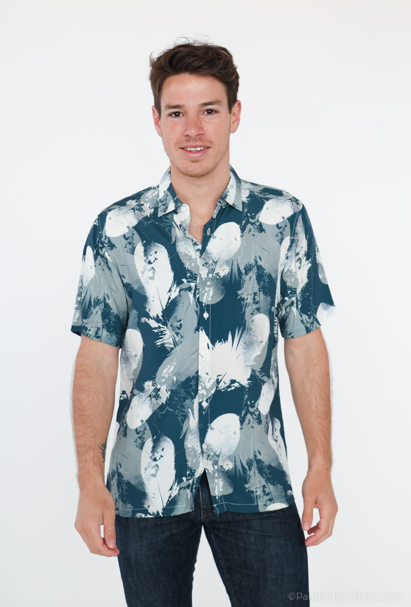 Grossiste Yves Enzo - Chemisette VISCOSE motifs Digital Prints - Coupe ajustée