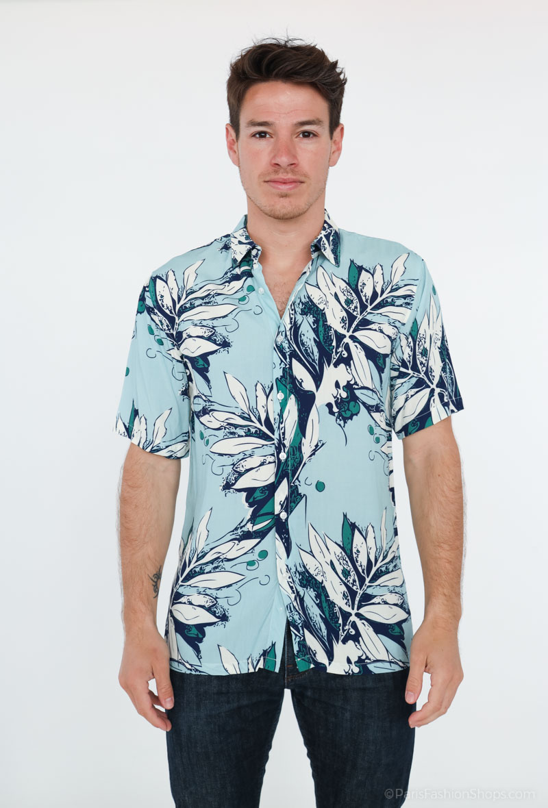 Grossiste Yves Enzo - Chemisette VISCOSE motifs Digital Prints - Coupe ajustée