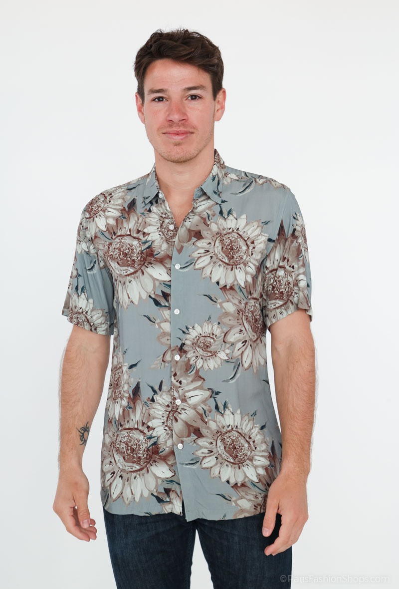 Grossiste Yves Enzo - Chemisette VISCOSE motifs Digital Prints - Coupe ajustée