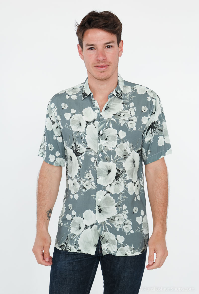 Grossiste Yves Enzo - Chemisette VISCOSE motifs Digital Prints - Coupe ajustée