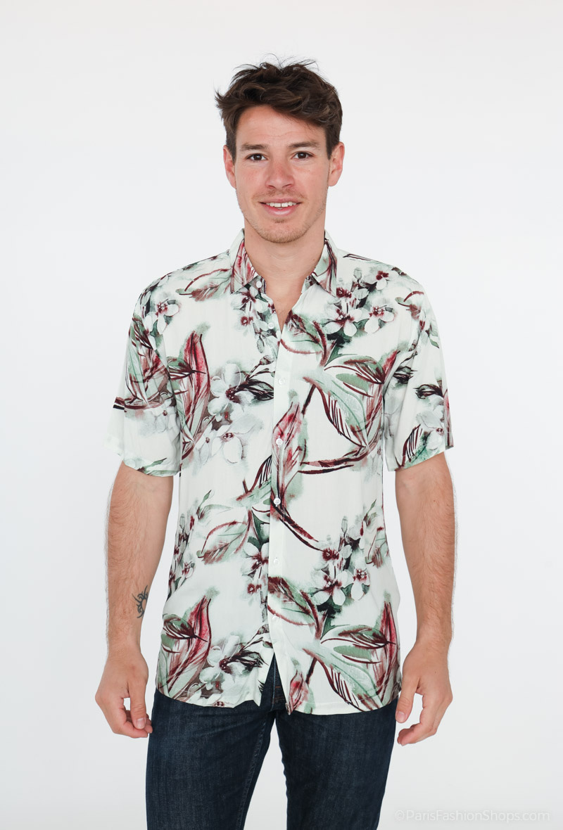 Grossiste Yves Enzo - Chemisette VISCOSE motifs Digital Prints - Coupe ajustée