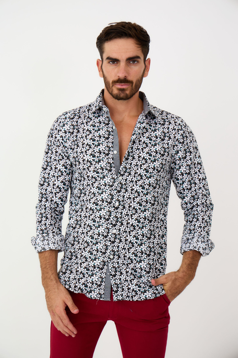 Mayorista Yves Enzo - Camisa estampada FIORELLINI de corte slim