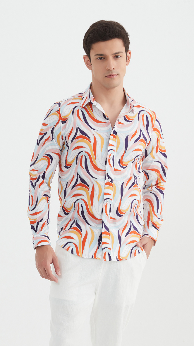Wholesaler Yves Enzo Paris - "PREMIUM" stretch shirt with slim fit pattern
