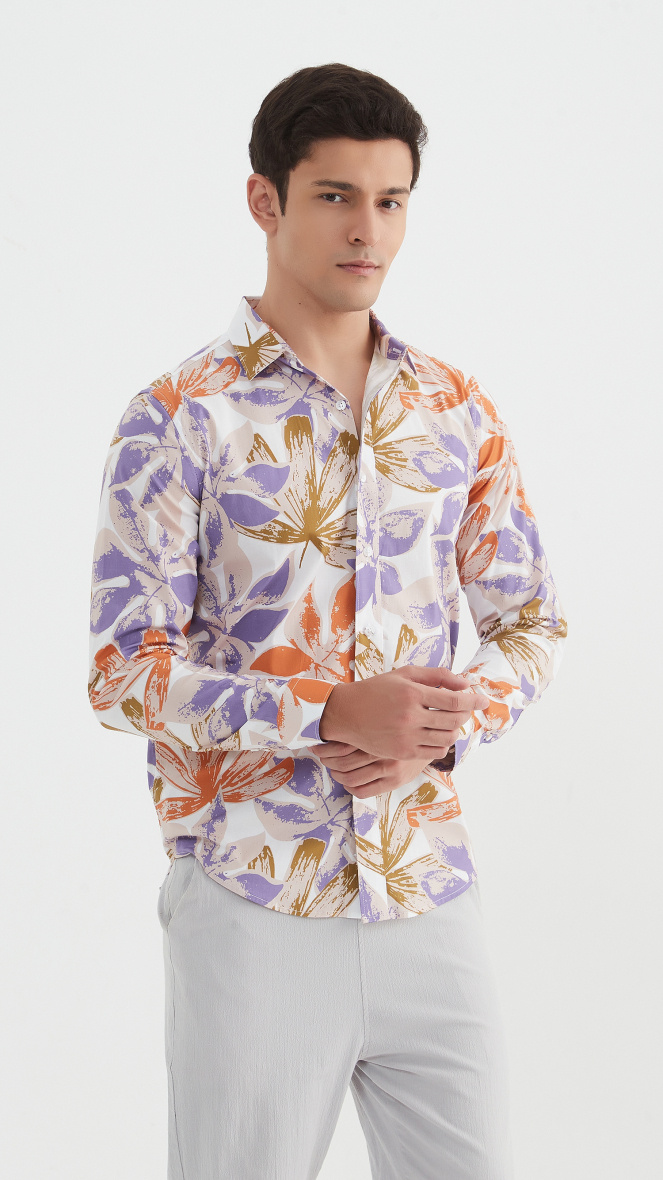 Wholesaler Yves Enzo Paris - "PREMIUM" stretch shirt with slim fit pattern