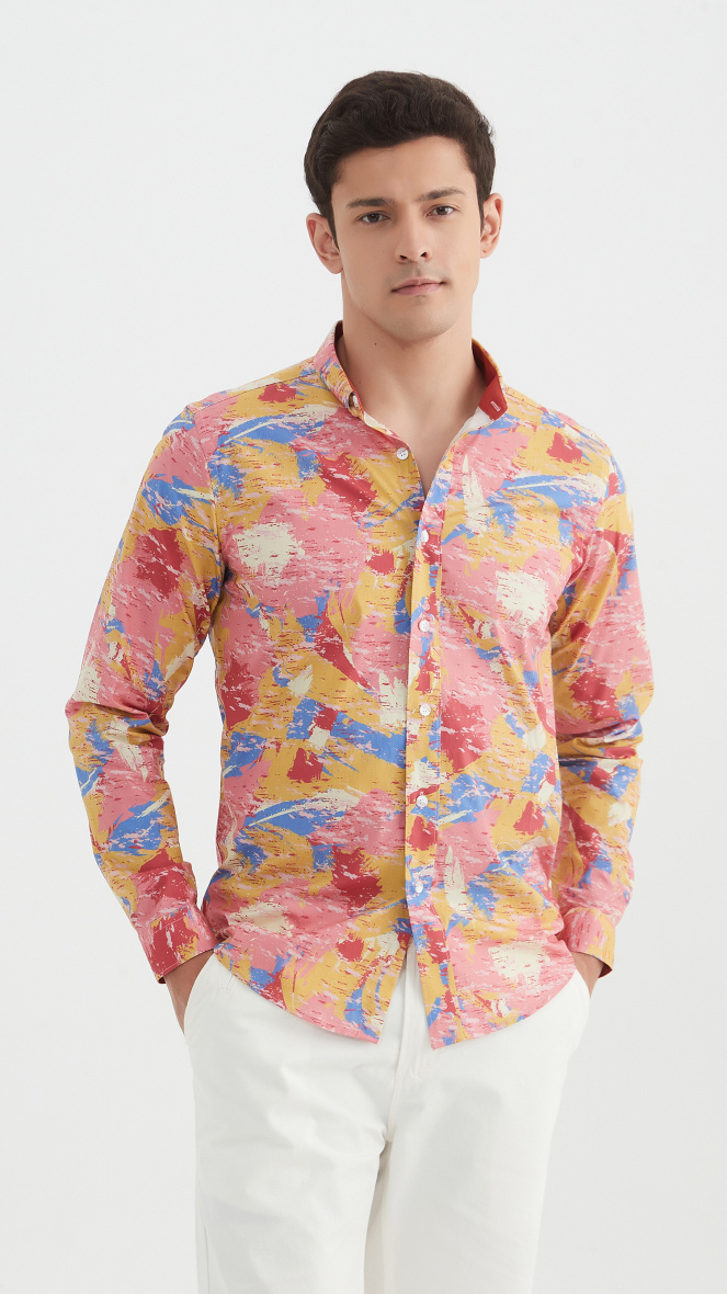 Wholesaler Yves Enzo Paris - "PREMIUM" stretch shirt with slim fit pattern