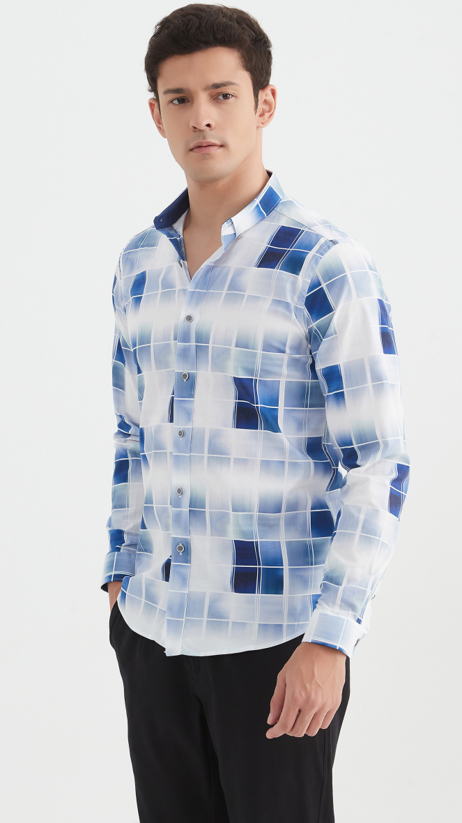 Wholesaler Yves Enzo - "PREMIUM" stretch shirt with slim fit pattern