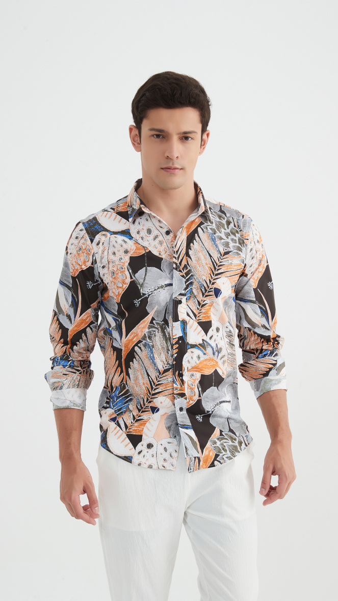 Wholesaler Yves Enzo - "PREMIUM" stretch shirt with slim fit pattern