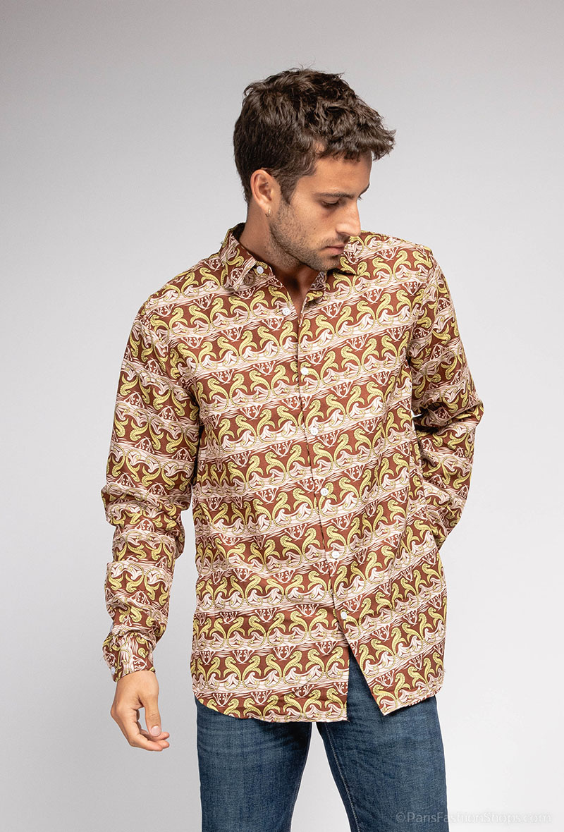 Grossiste Yves Enzo Paris - Chemise "SOFT TOUCH" motifs VALETA coupe confort
