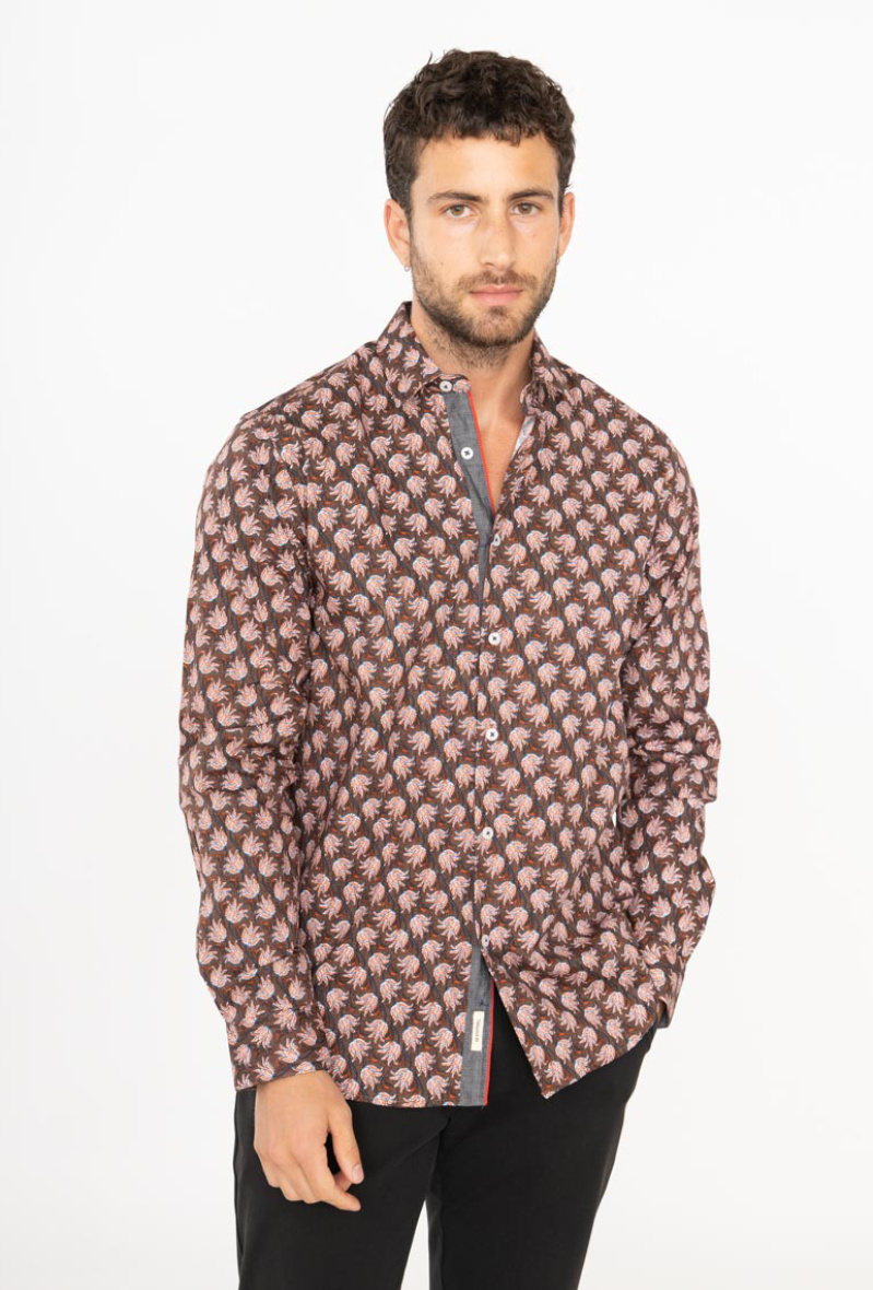 Wholesaler Yves Enzo - STRETCH printed shirt comfort fit