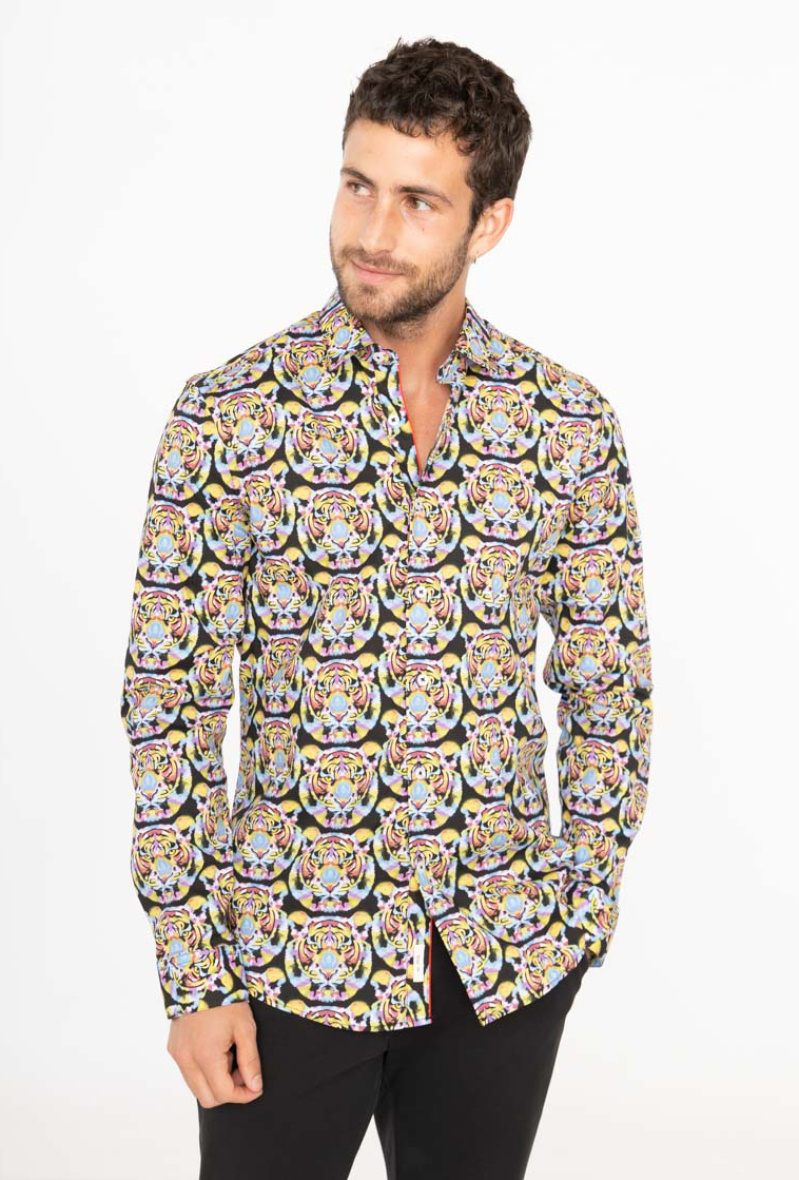 Wholesaler Yves Enzo Paris - STRETCH slim fit shirt DIGITAL