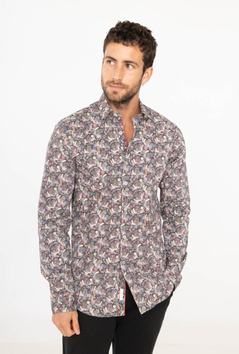 Wholesaler Yves Enzo Paris - STRETCH slim fit shirt DIGITAL