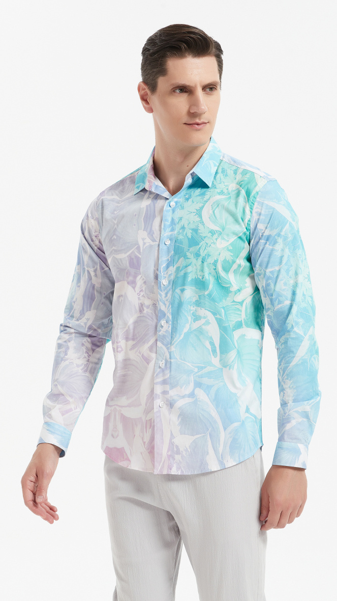 Wholesaler Yves Enzo Paris - "PREMIUM" stretch shirt with slim fit pattern