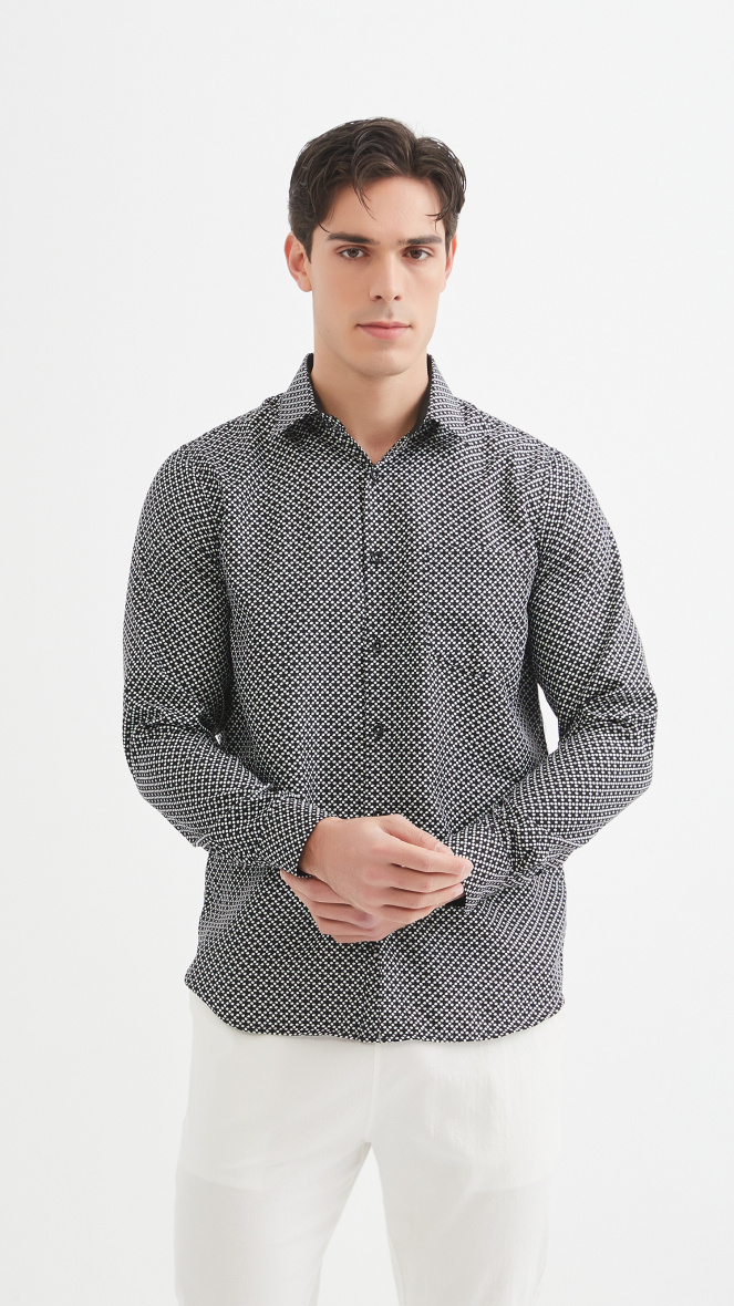 Wholesaler Yves Enzo - Patterned shirt - comfort fit