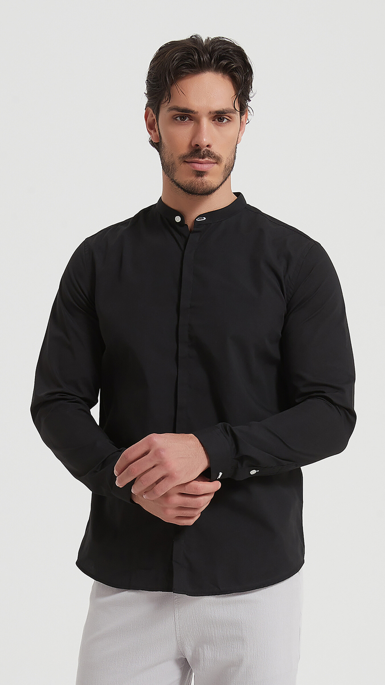 Wholesaler Yves Enzo - Slim fit shirt mandarin collar