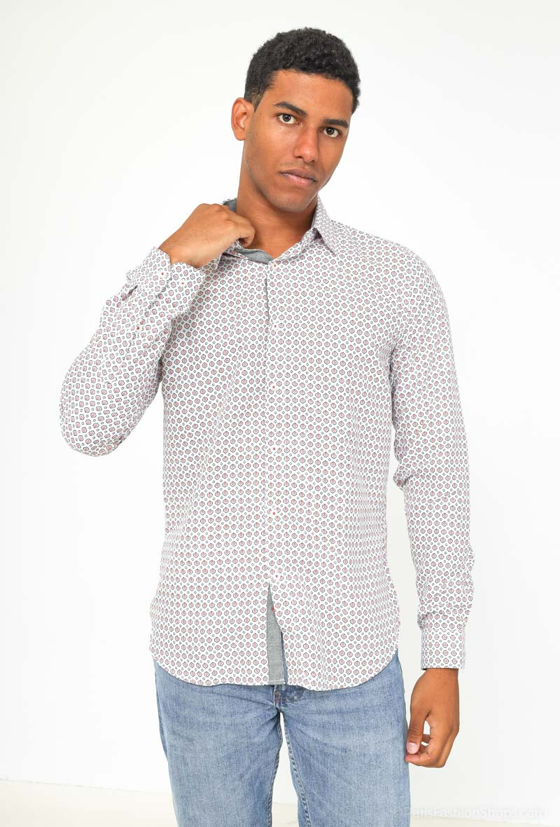 Grossista Yves Enzo - Camicia stampata SERRUCHO dal taglio slim