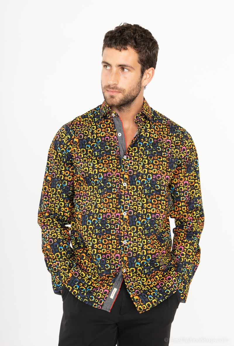Grossista Yves Enzo - Camicia STRETCH stampata BURPED taglio dritto