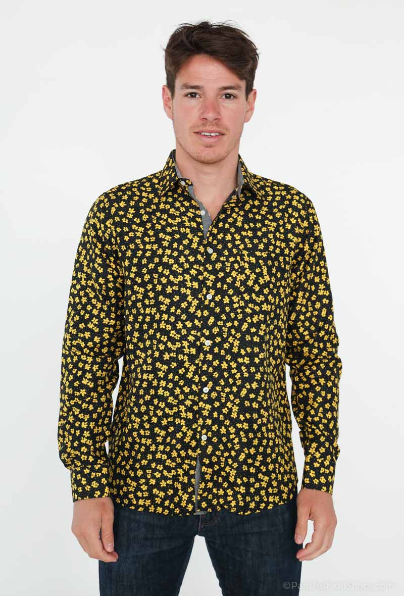 Grossista Yves Enzo - Camicia stampata FIORI taglio dritto