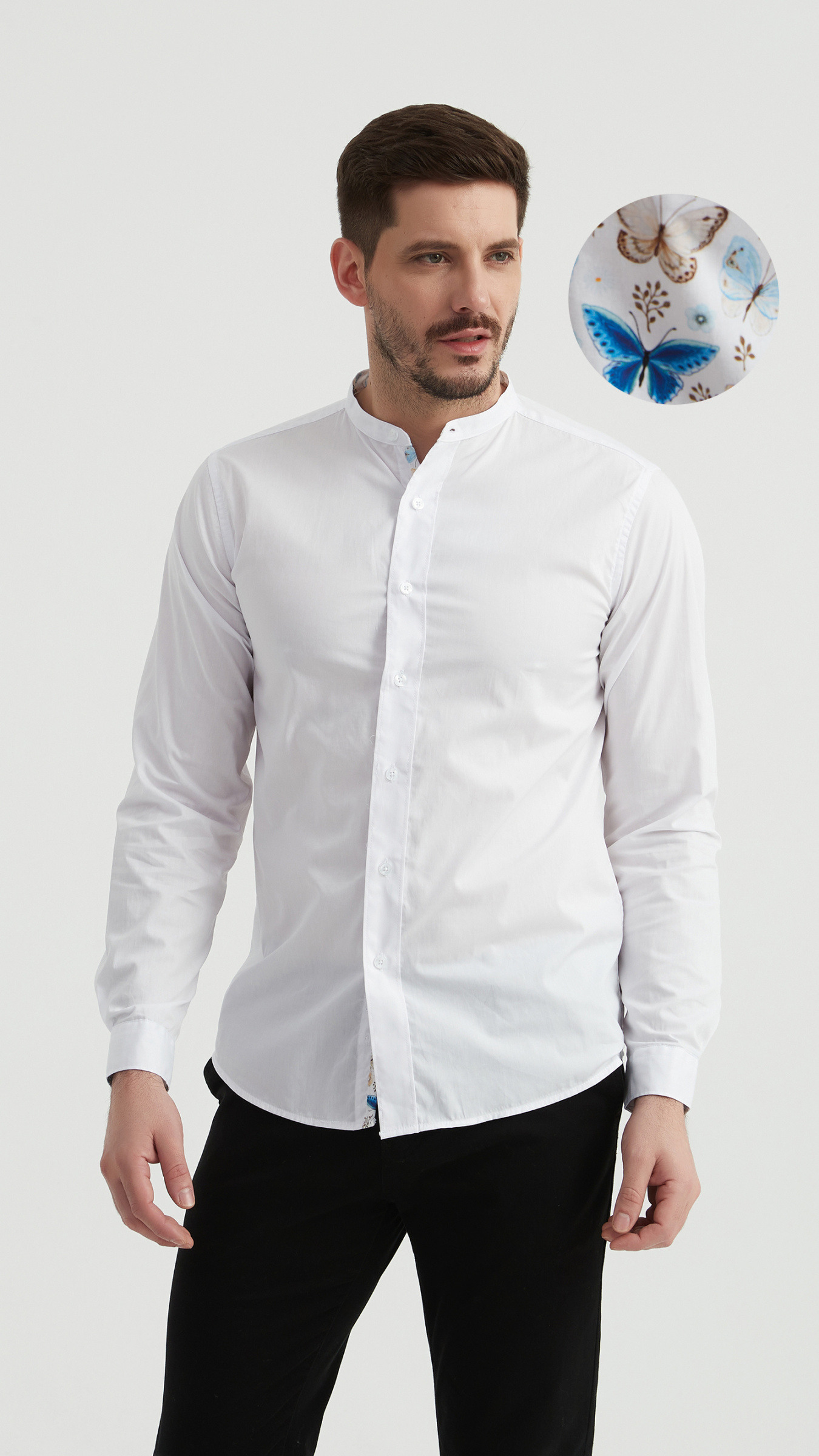 Wholesaler Yves Enzo Paris - PREMIUM mandarin collar shirt