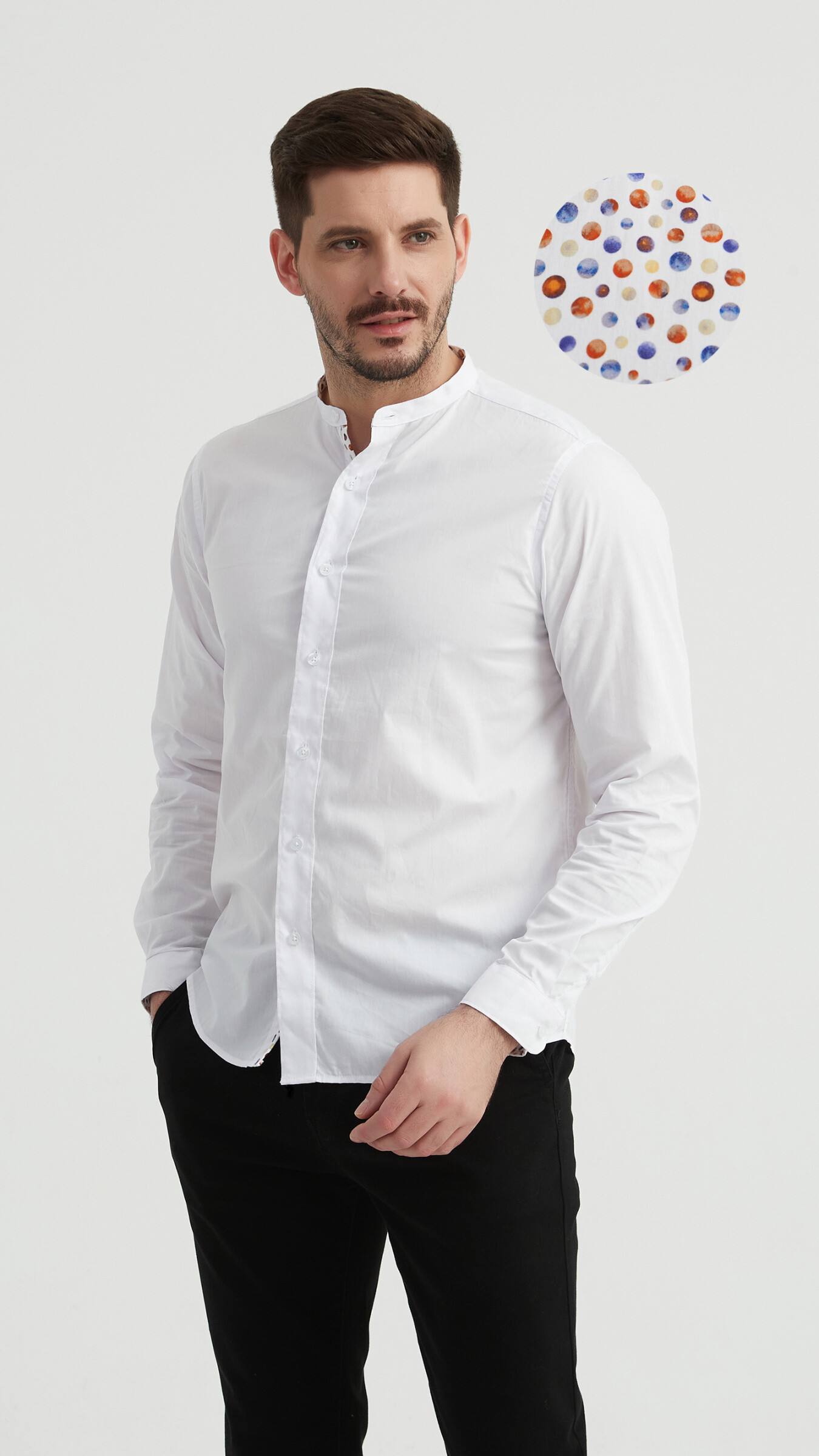 Großhändler Yves Enzo - „PREMIUM“-Hemd mit Stehkragen