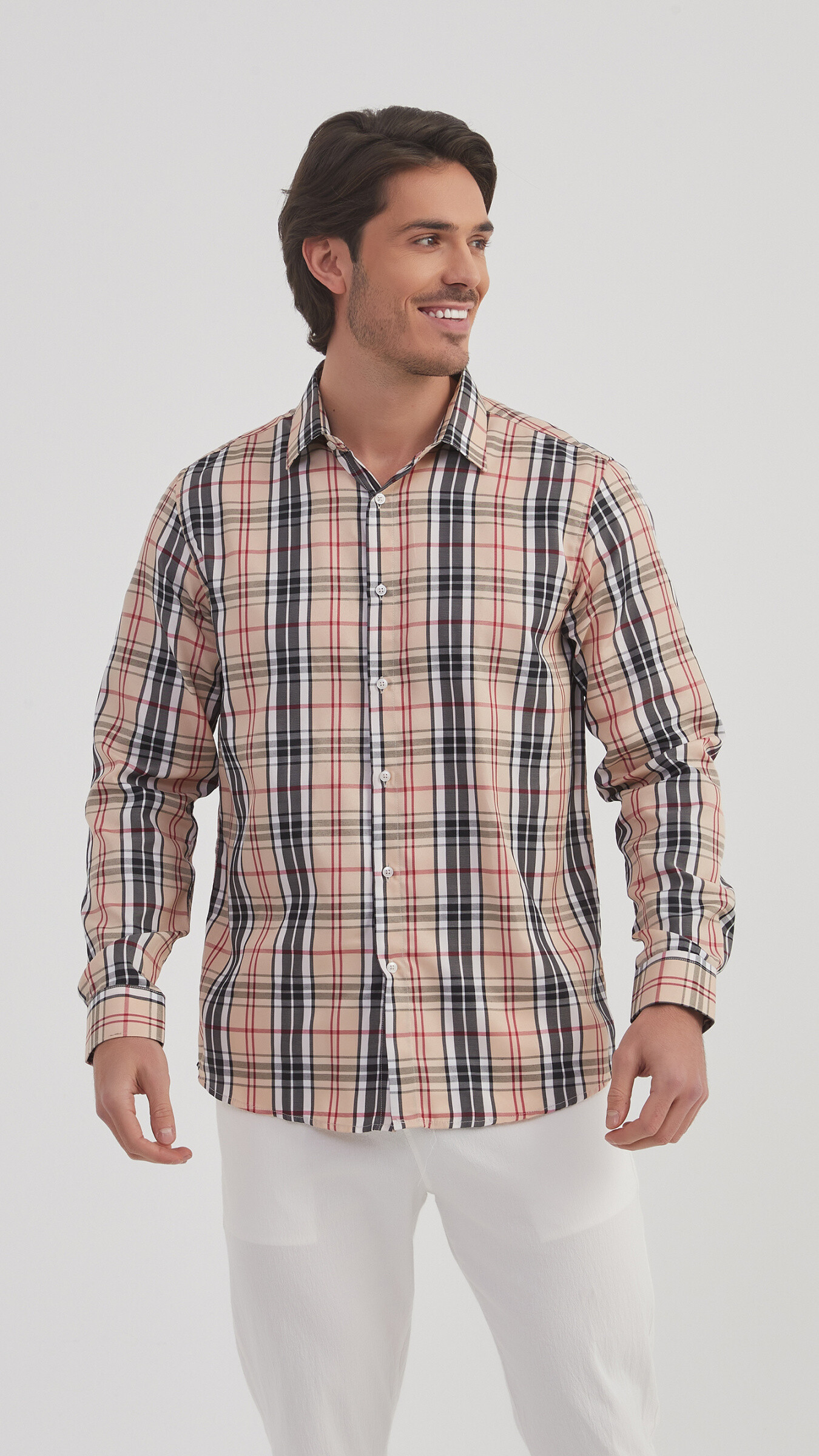 Grossista Yves Enzo - Camicia a quadri TARTAN vestibilità comfort