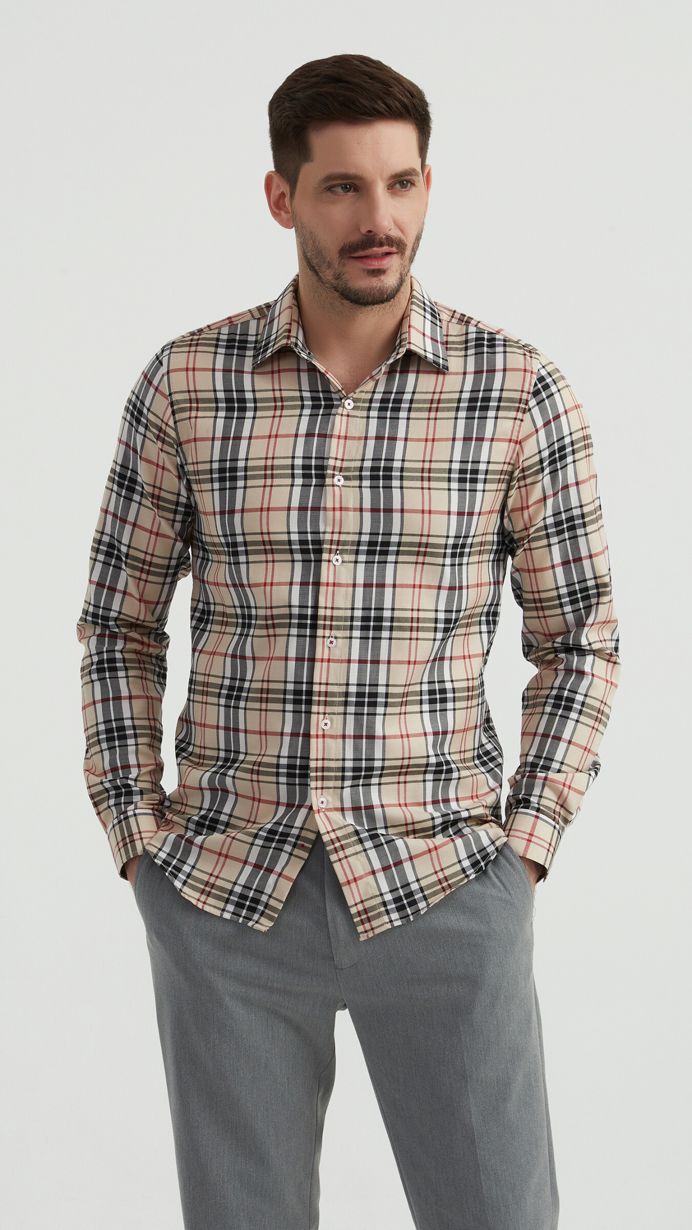 Grossiste Yves Enzo - Chemise carreaux TARTAN coupe slim