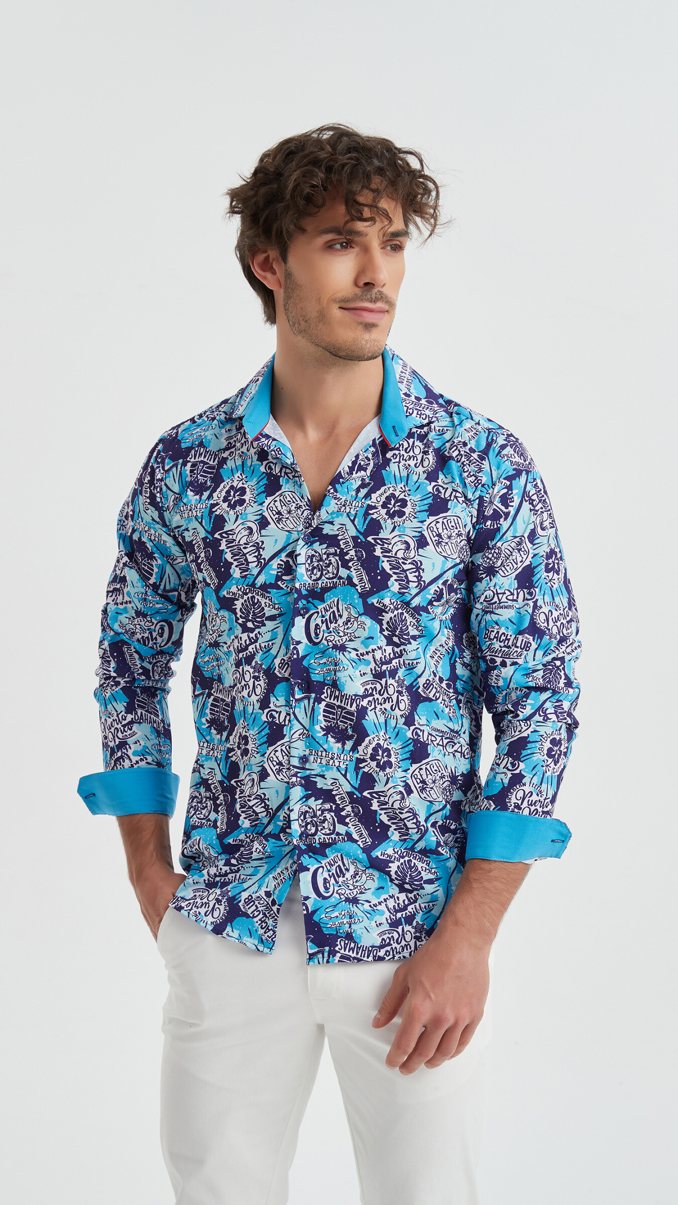 Wholesaler Yves Enzo - Patterned stretch shirt