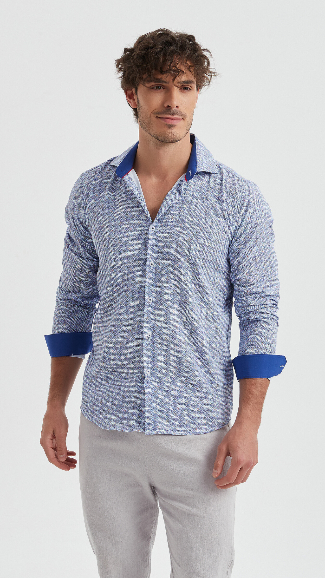 Wholesaler Yves Enzo - Patterned stretch shirt
