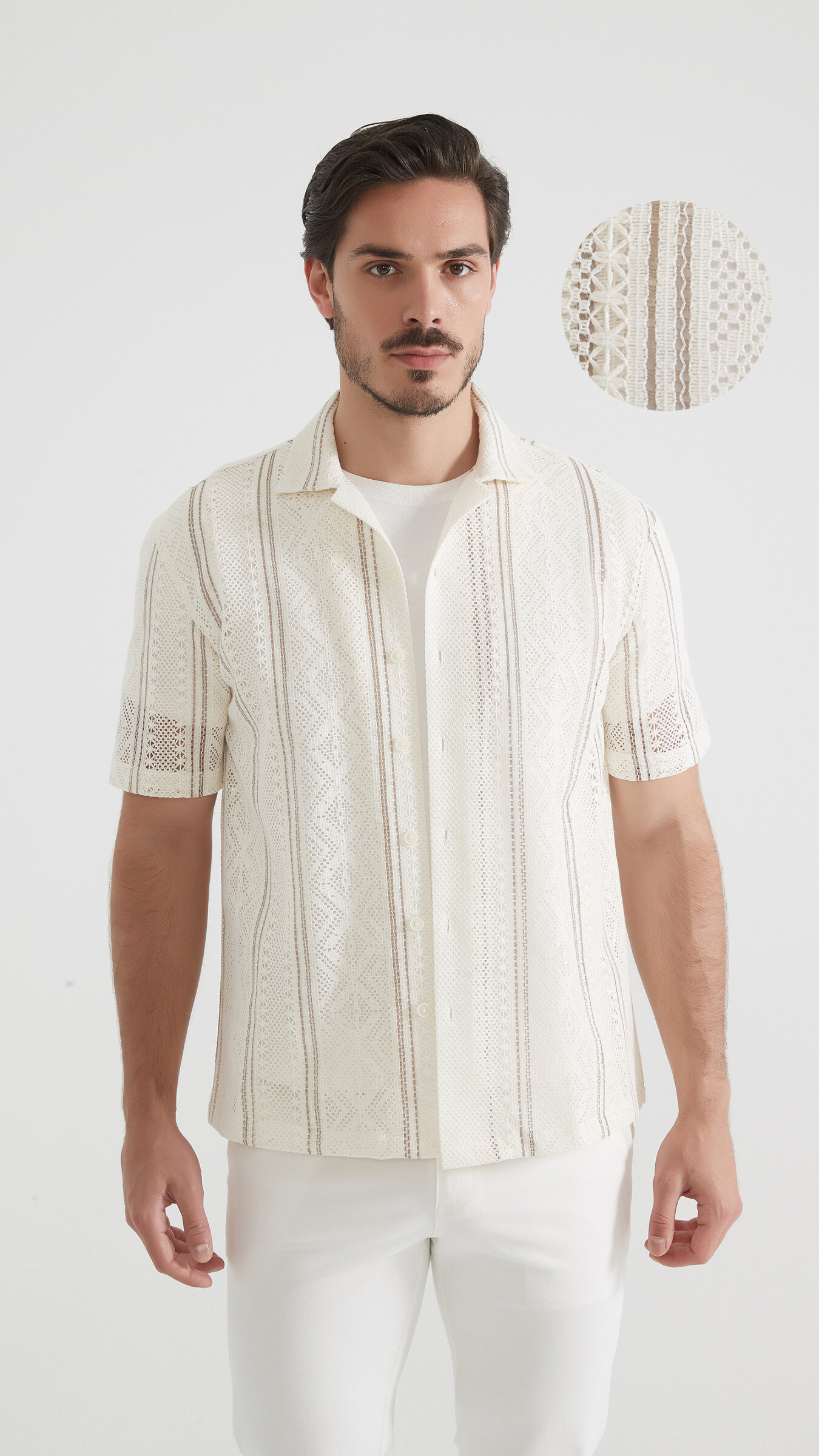 Grossiste Yves Enzo - Chemise manches courtes brodée