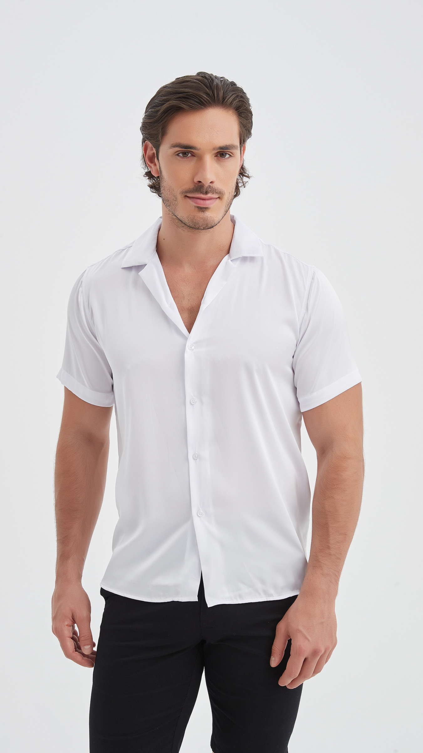 Wholesaler Yves Enzo Paris - Digital prints silk sensation shirt