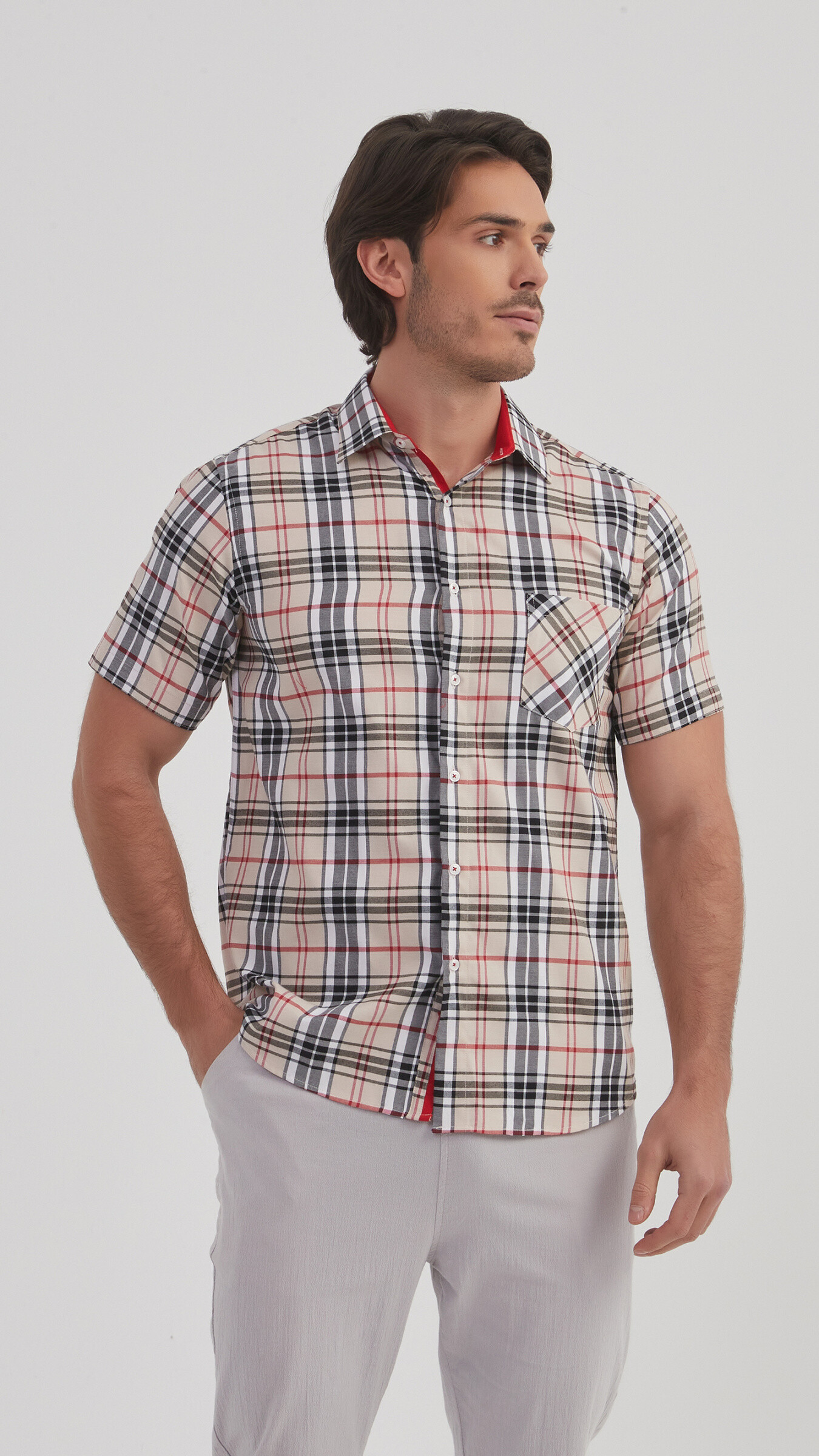 Wholesaler Yves Enzo - Tartan checks shirt comfort fit