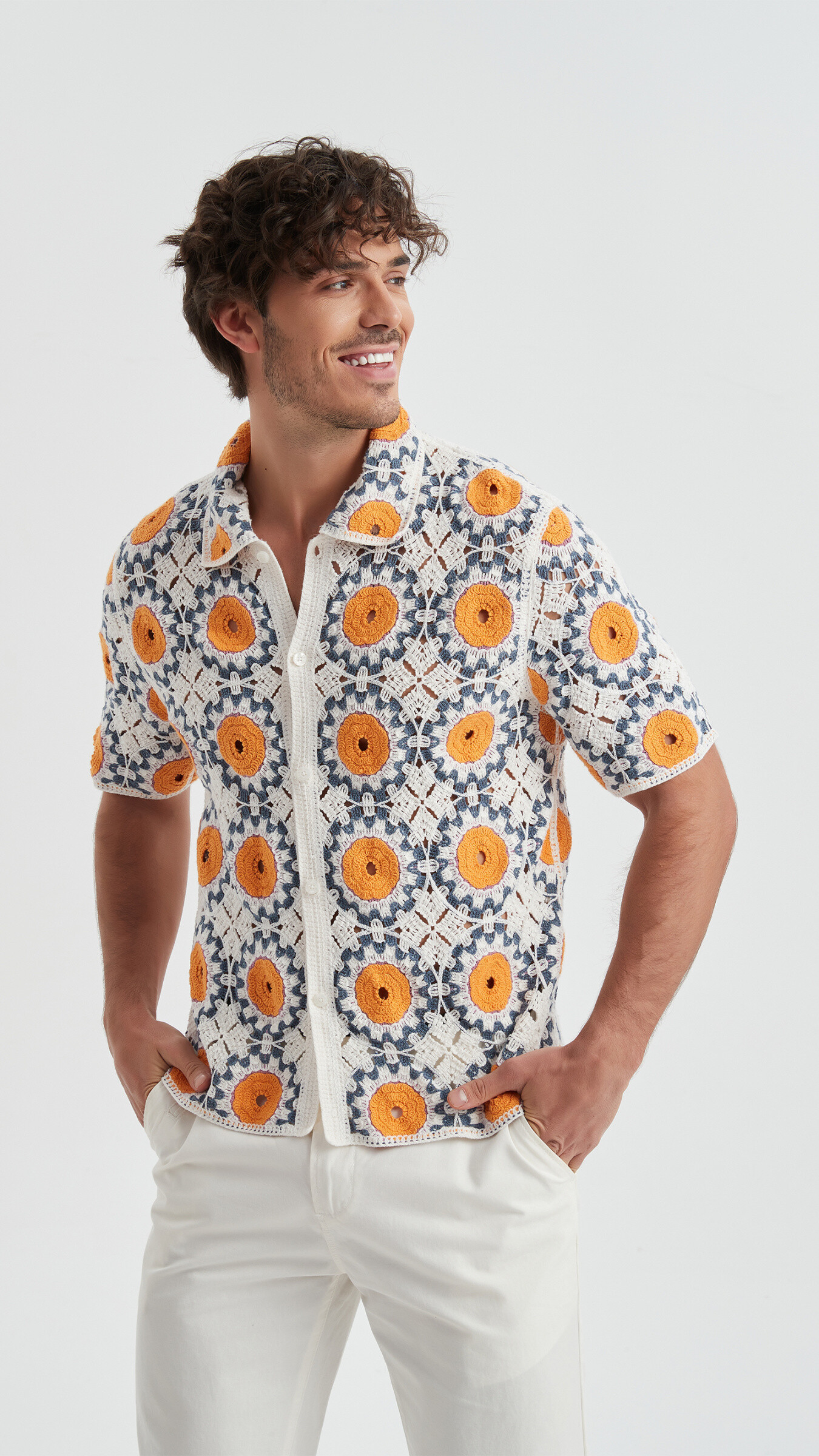 Wholesaler Yves Enzo - Embroidered shirt in cotton