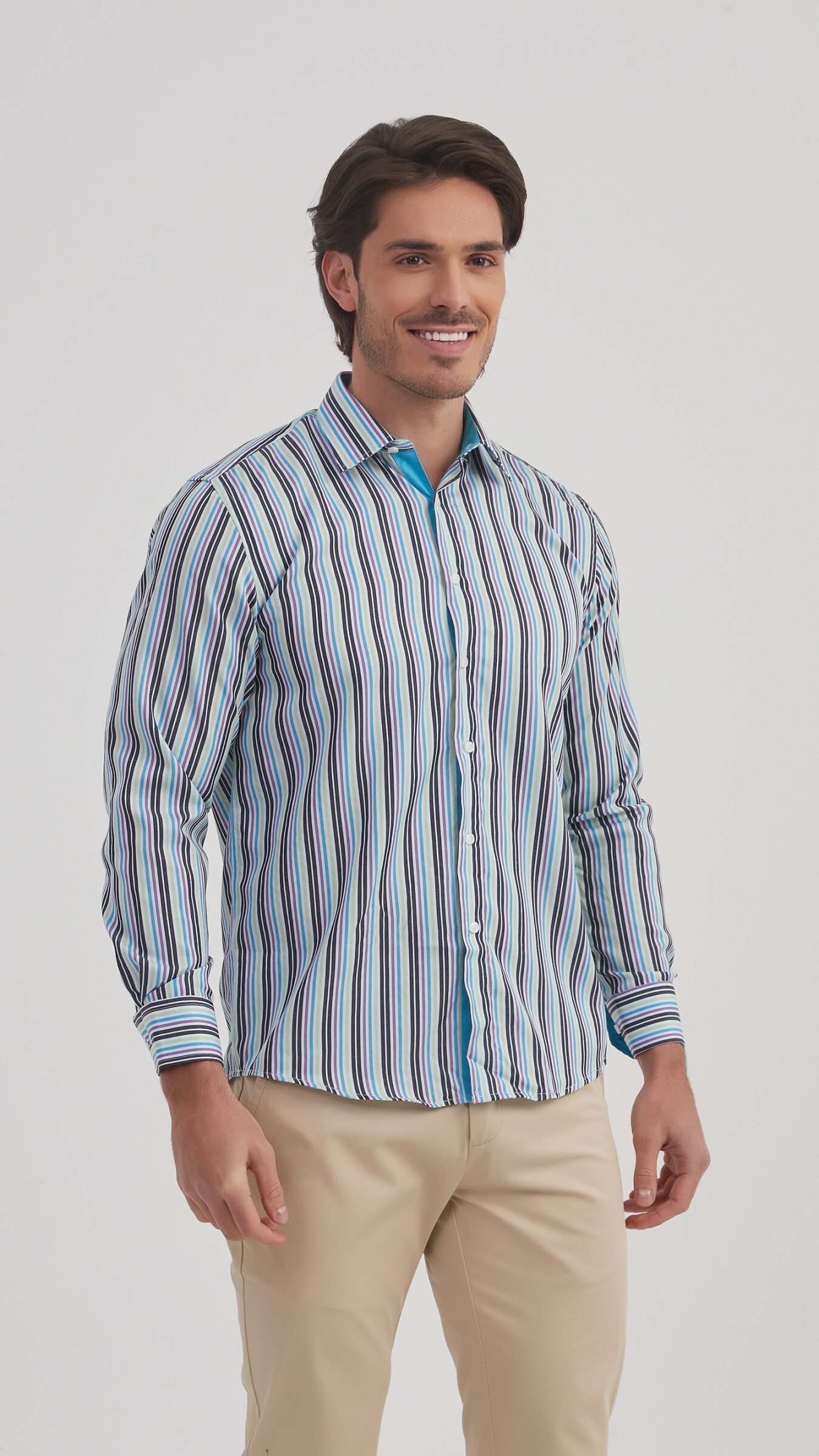 Grossista Yves Enzo - Camicia a righe vestibilità comfort