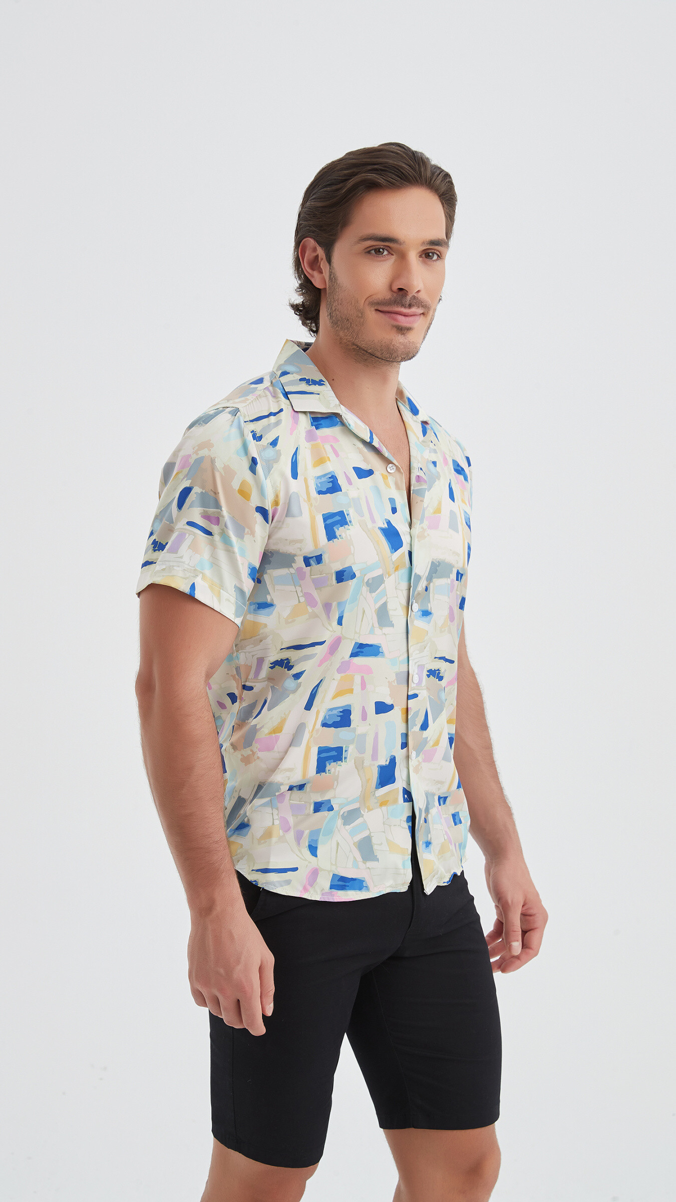 Grossista Yves Enzo - Camicia di sensazione di seta delle digital prints