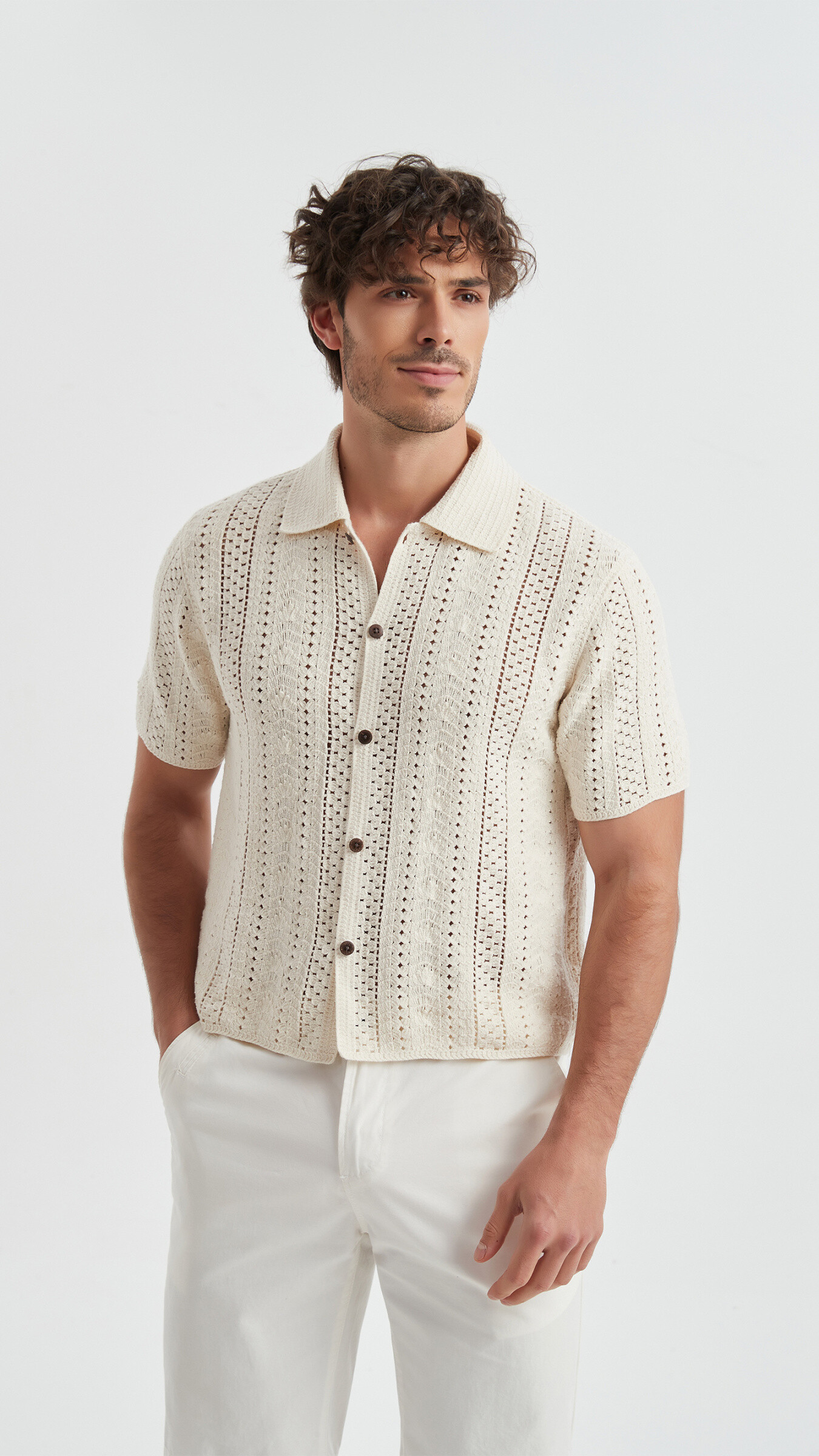 Wholesaler Yves Enzo - Embroidered shirt in cotton