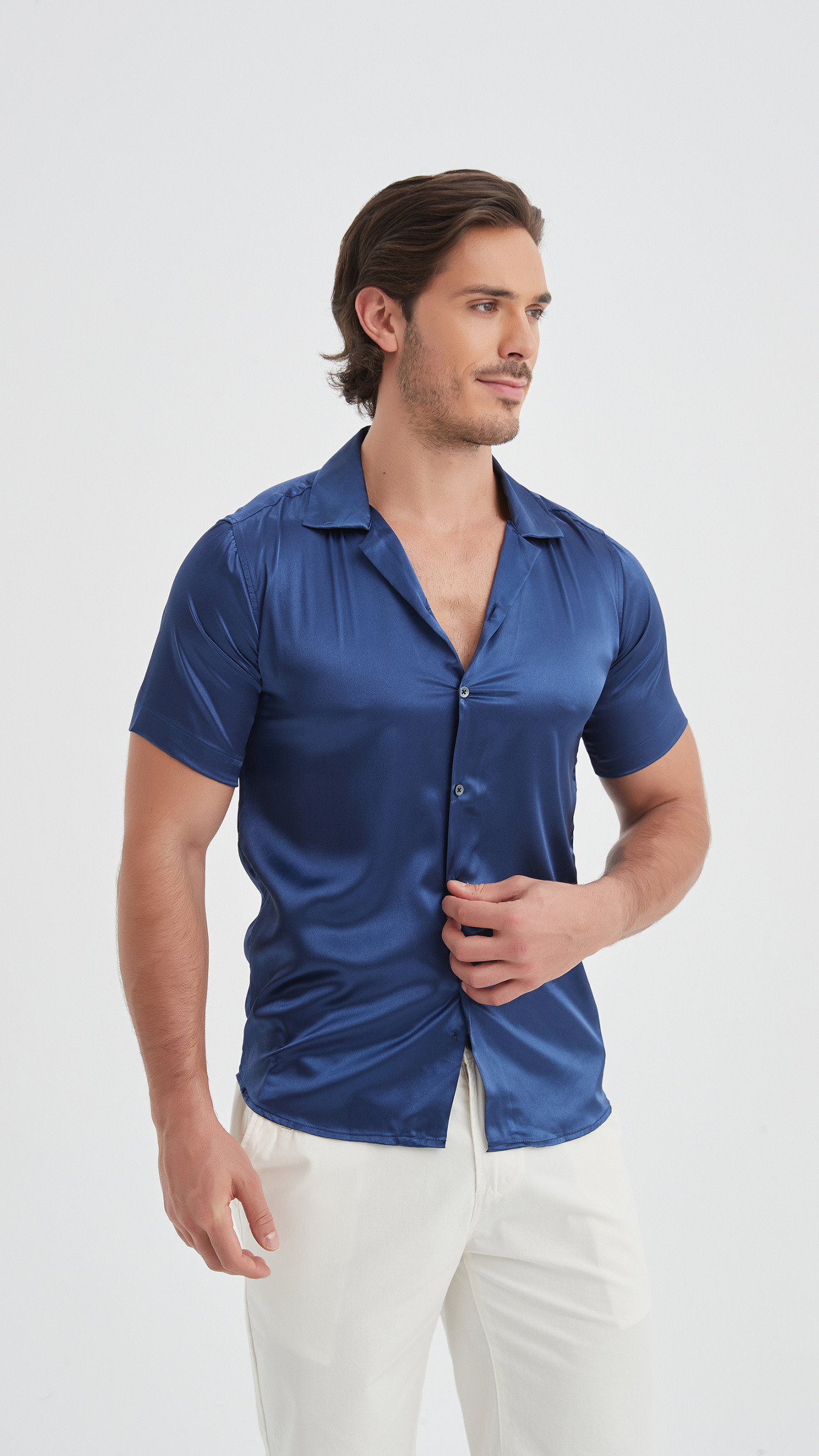 Wholesaler Yves Enzo Paris - Digital prints silk sensation shirt