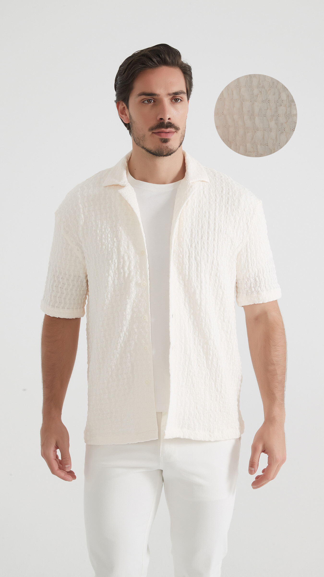 Grossiste Yves Enzo - Chemise manches courtes brodée