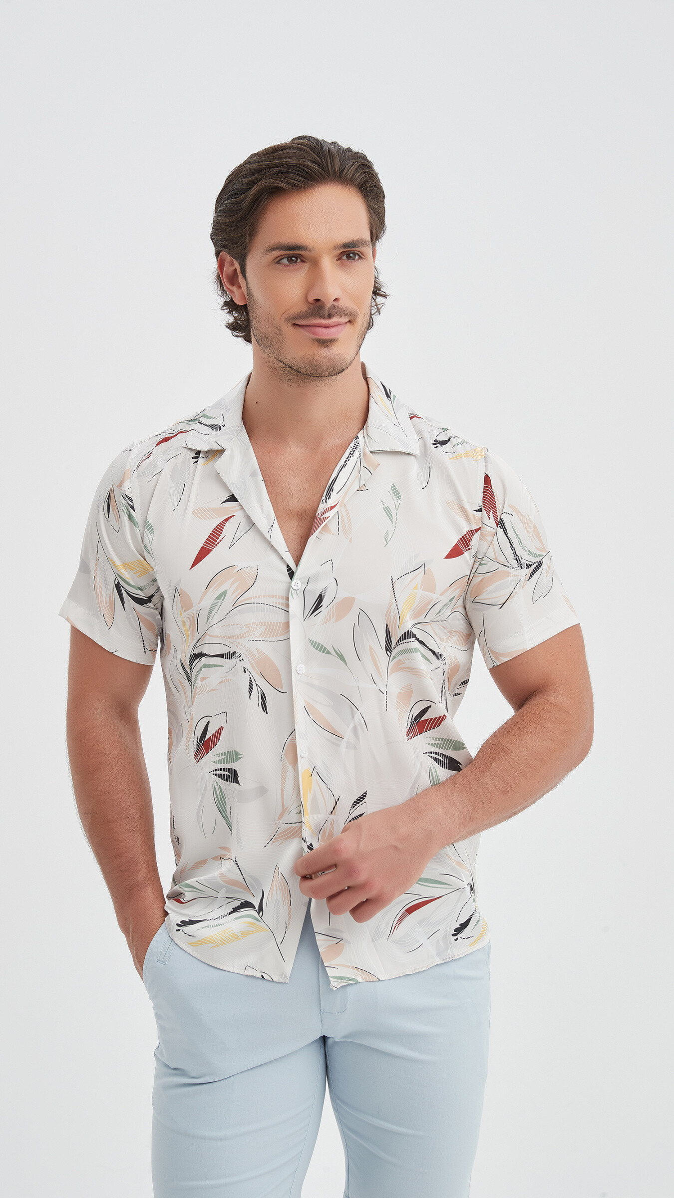 Grossista Yves Enzo - Camicia di sensazione di seta delle digital prints
