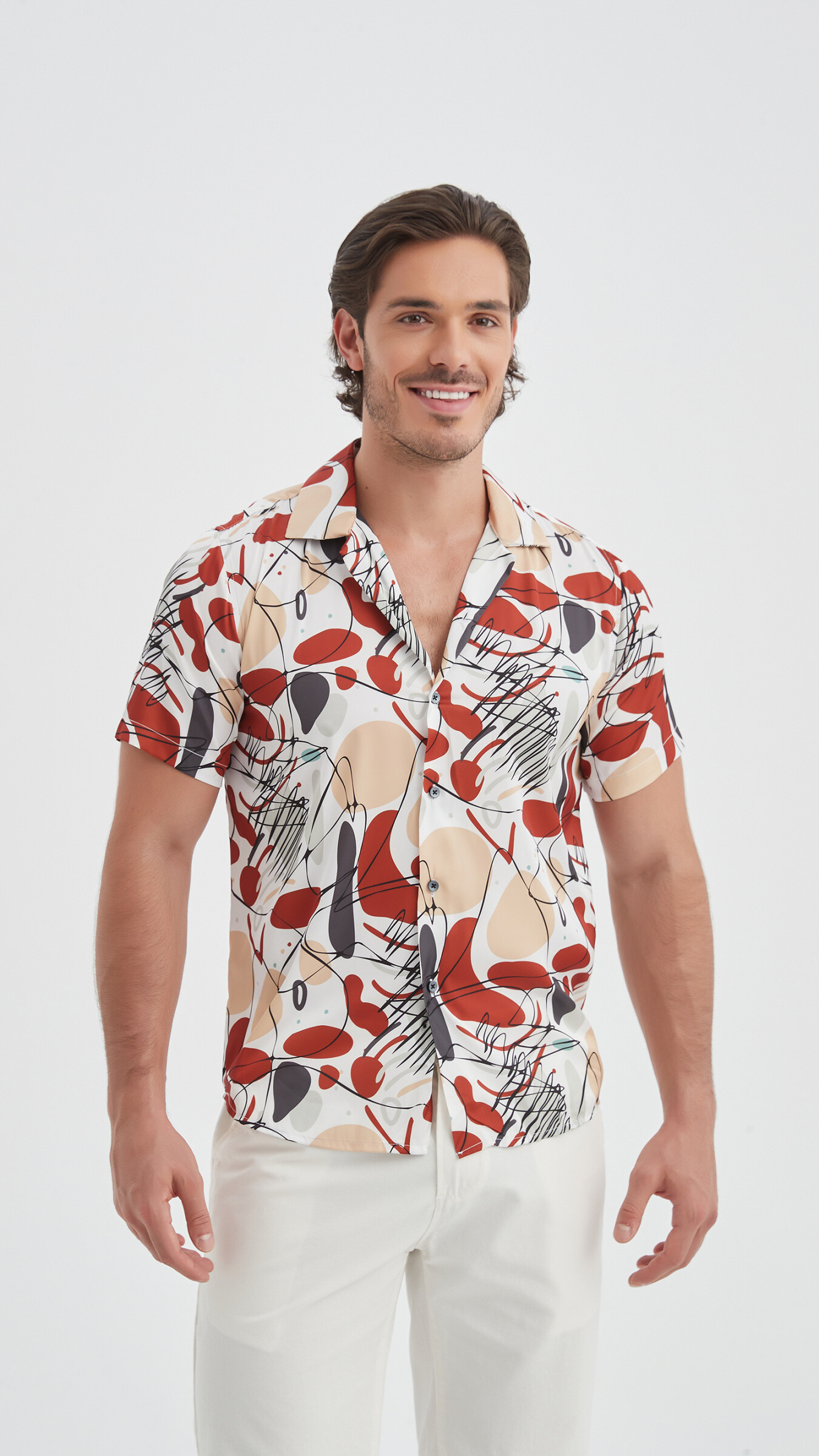 Grossista Yves Enzo - Camicia di sensazione di seta delle digital prints