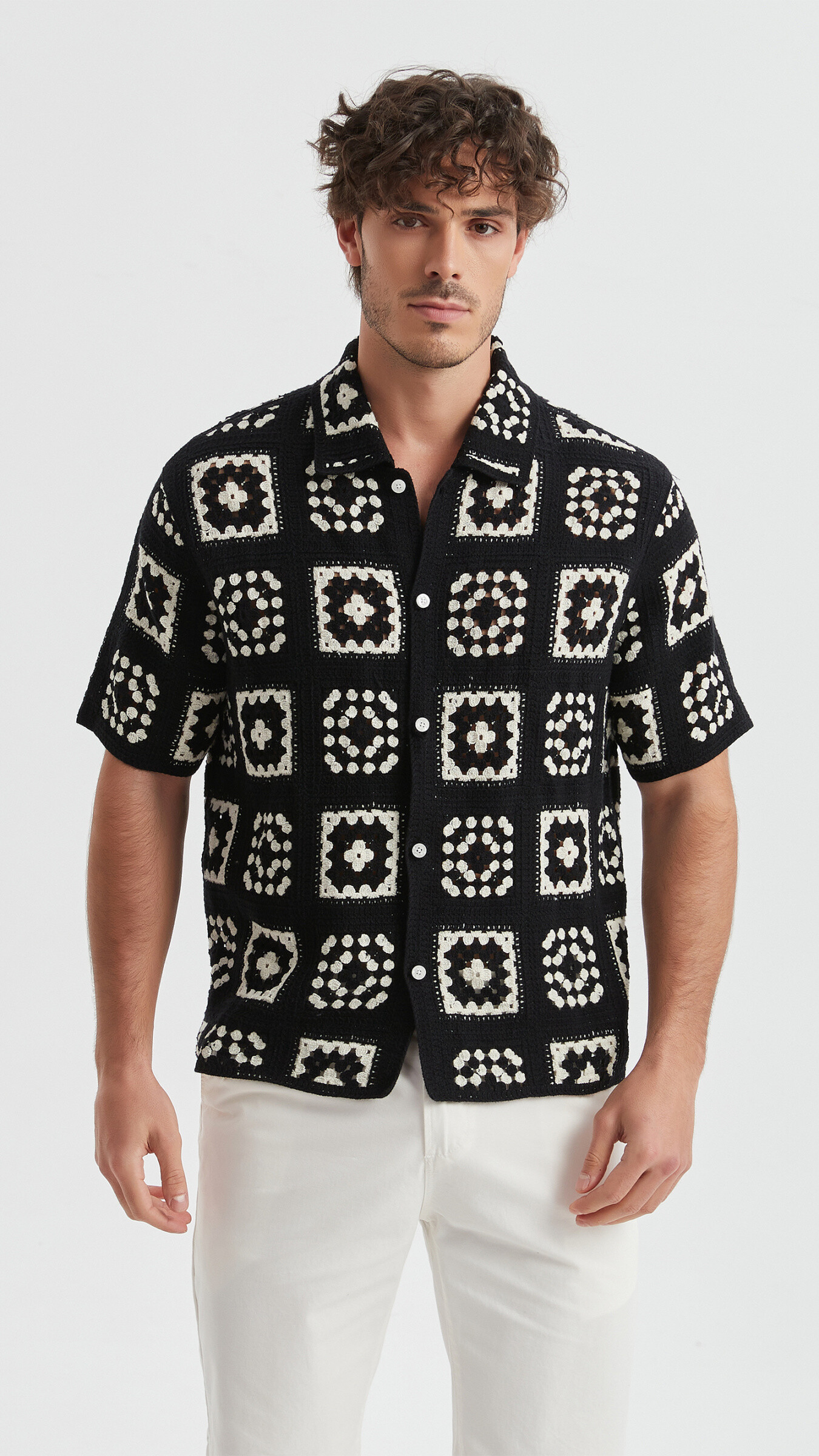 Wholesaler Yves Enzo - Embroidered shirt in cotton