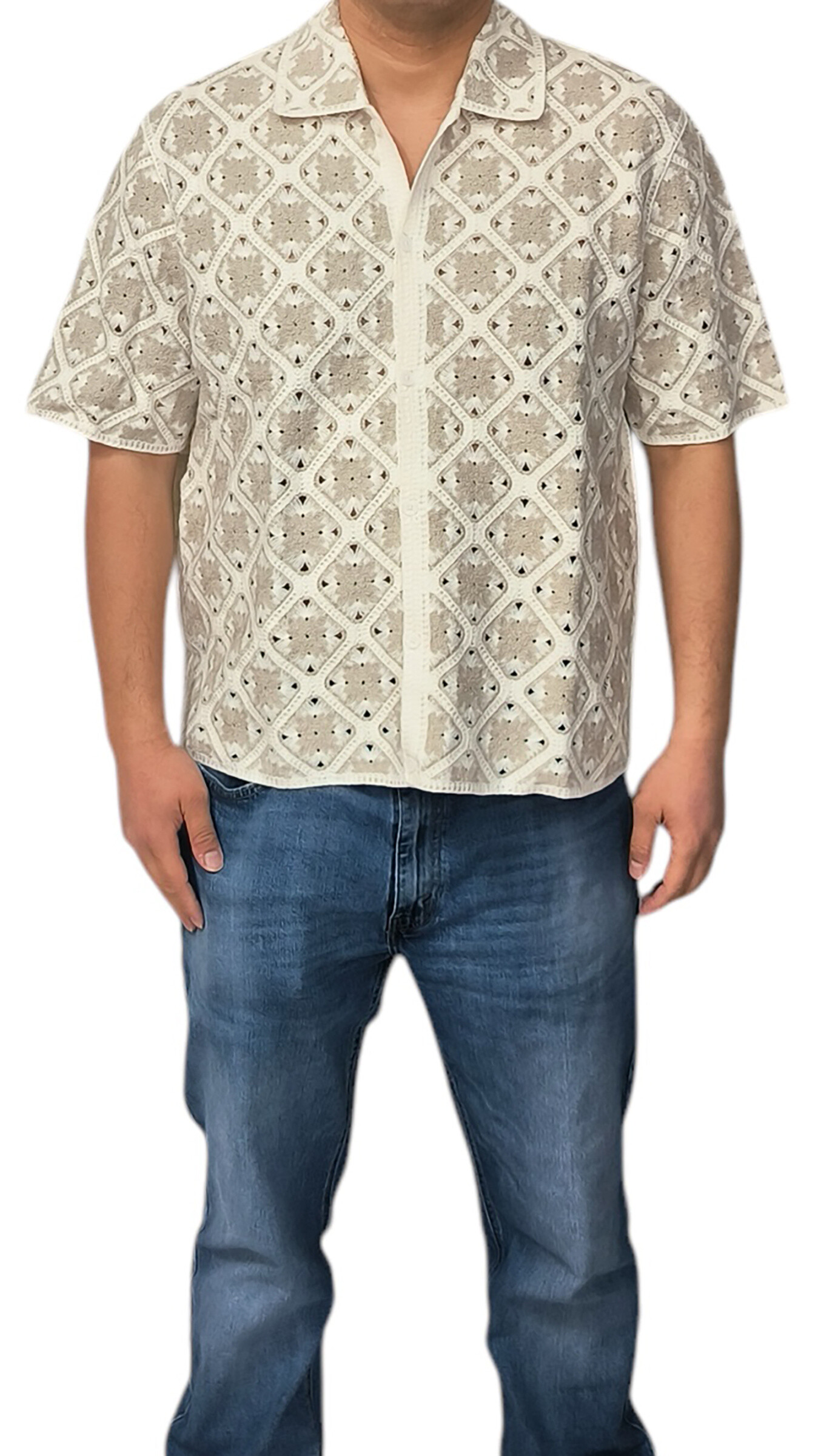 Wholesaler Yves Enzo - Embroidered shirt in cotton