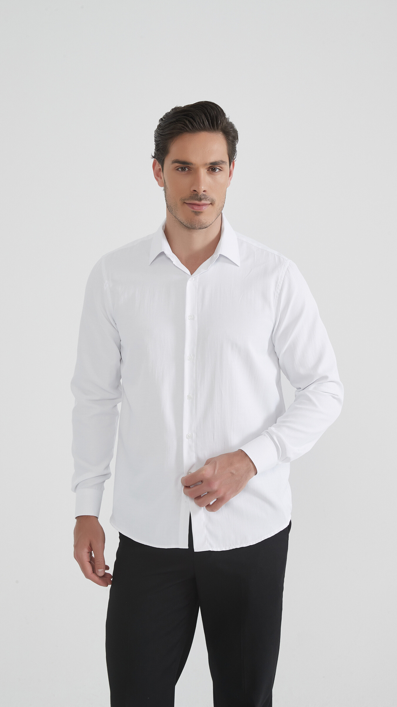 Mayorista Yves Enzo - Camisa pique de algodon de corte recto